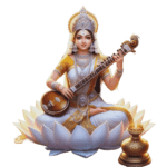 jai maa saraswati png holding veena