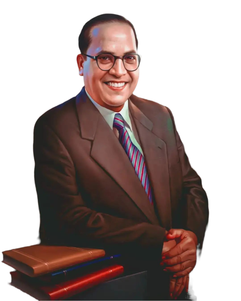 ambedkar image standing form wearing brown suit