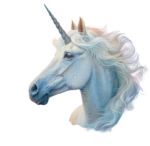 an unicorn head png colourful image