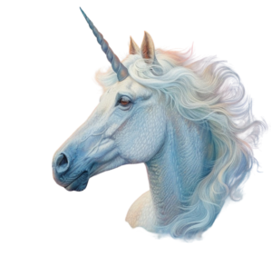 an unicorn head png colourful image