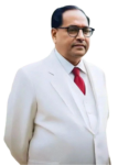 babasaheb ambedkar image standing alone with white suit