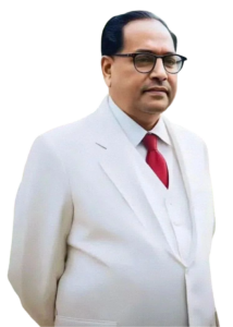 babasaheb ambedkar image standing alone with white suit