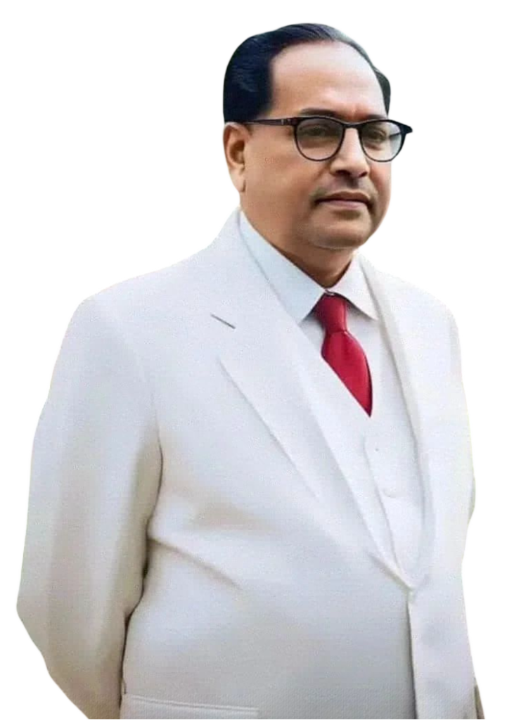 babasaheb ambedkar image standing alone with white suit