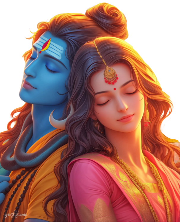 bholenath parwati png image showing love in this picture