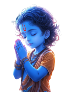 cute little krishna png praying