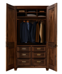 dark wooden wardrobe png front facing