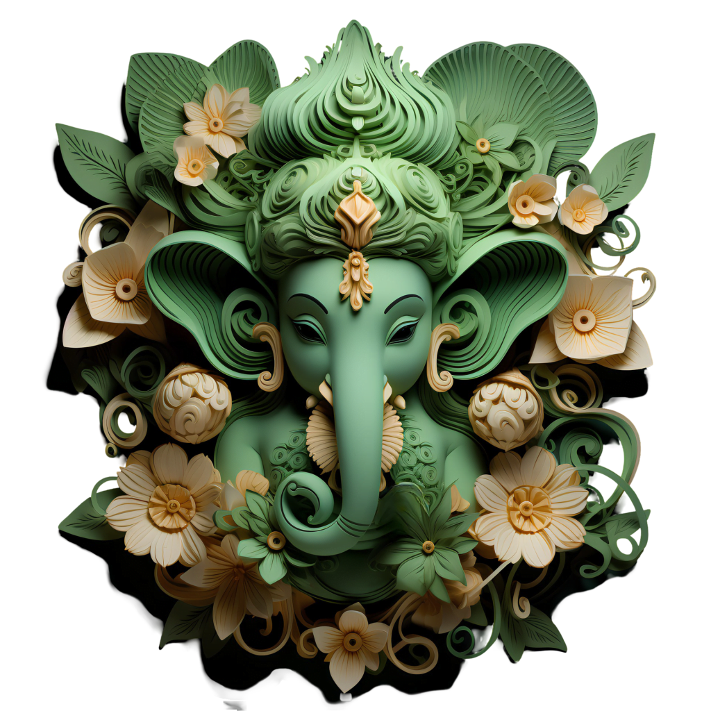 beautiful green ganesh logo png image