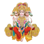 hanuman ji png photo sitting on singhasan with all avtar of hanuman ji with gada