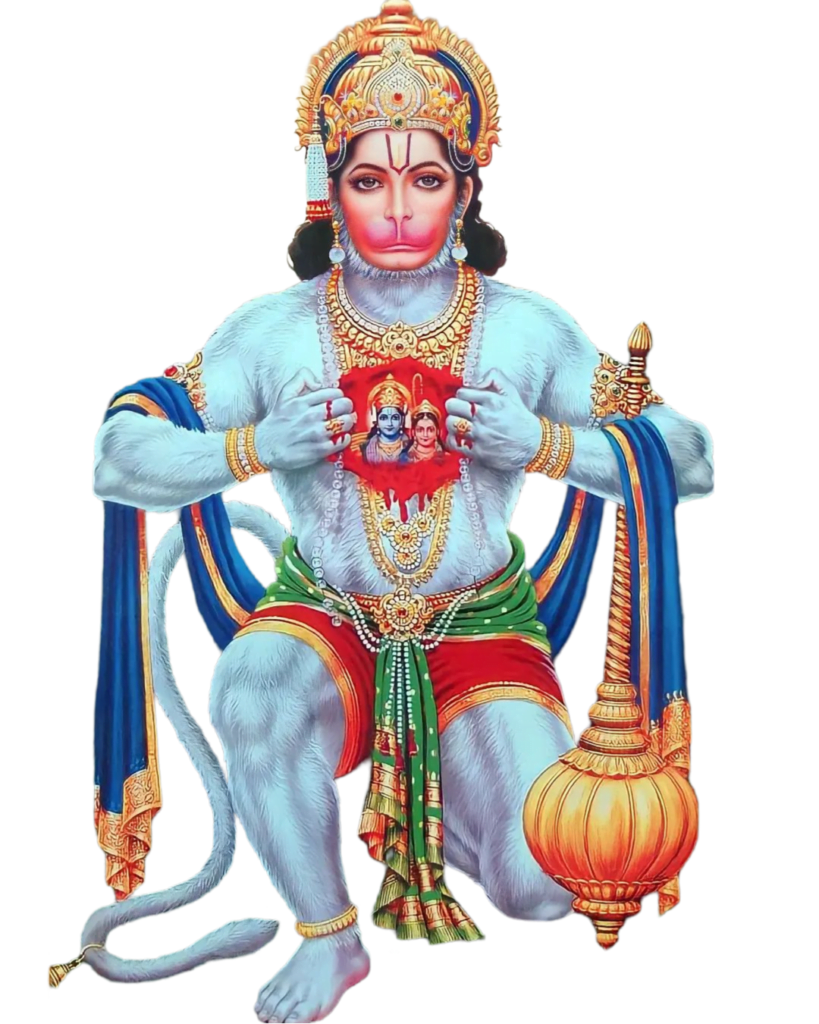 hanuman png showing shree ram ji and sita ji image in chest
