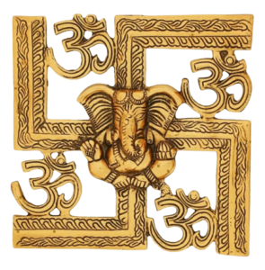 Om Swastik PNG image Ganesh ji in the center of the image