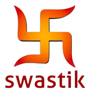 orange-red swastik png image with text