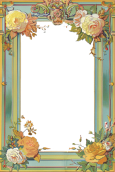 vintage photo frame png image file with flowers