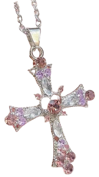 pink Cross Necklace png image