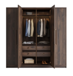 simple dark wooden wardrobe png front facing camera