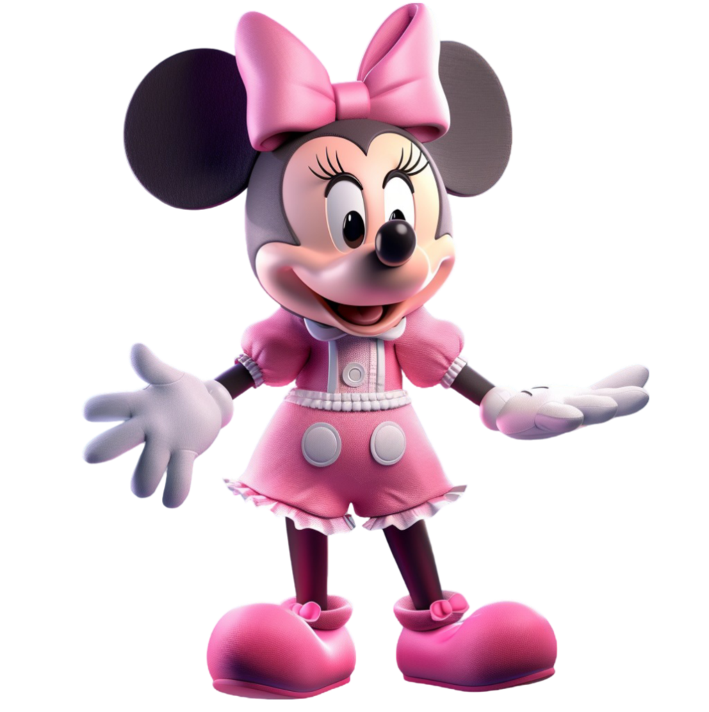 standing pink minnie mouse png image