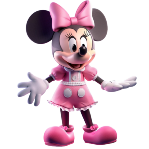 standing pink minnie mouse png image