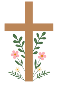 vector cross png image with flowers