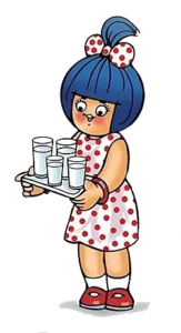 amul logo girl image tradictional logo holding glassess of milk