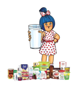 amul logo girl png image with products