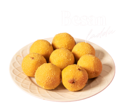 besan laddu png image on plate