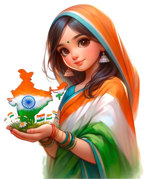 cute ai bharat mata png image