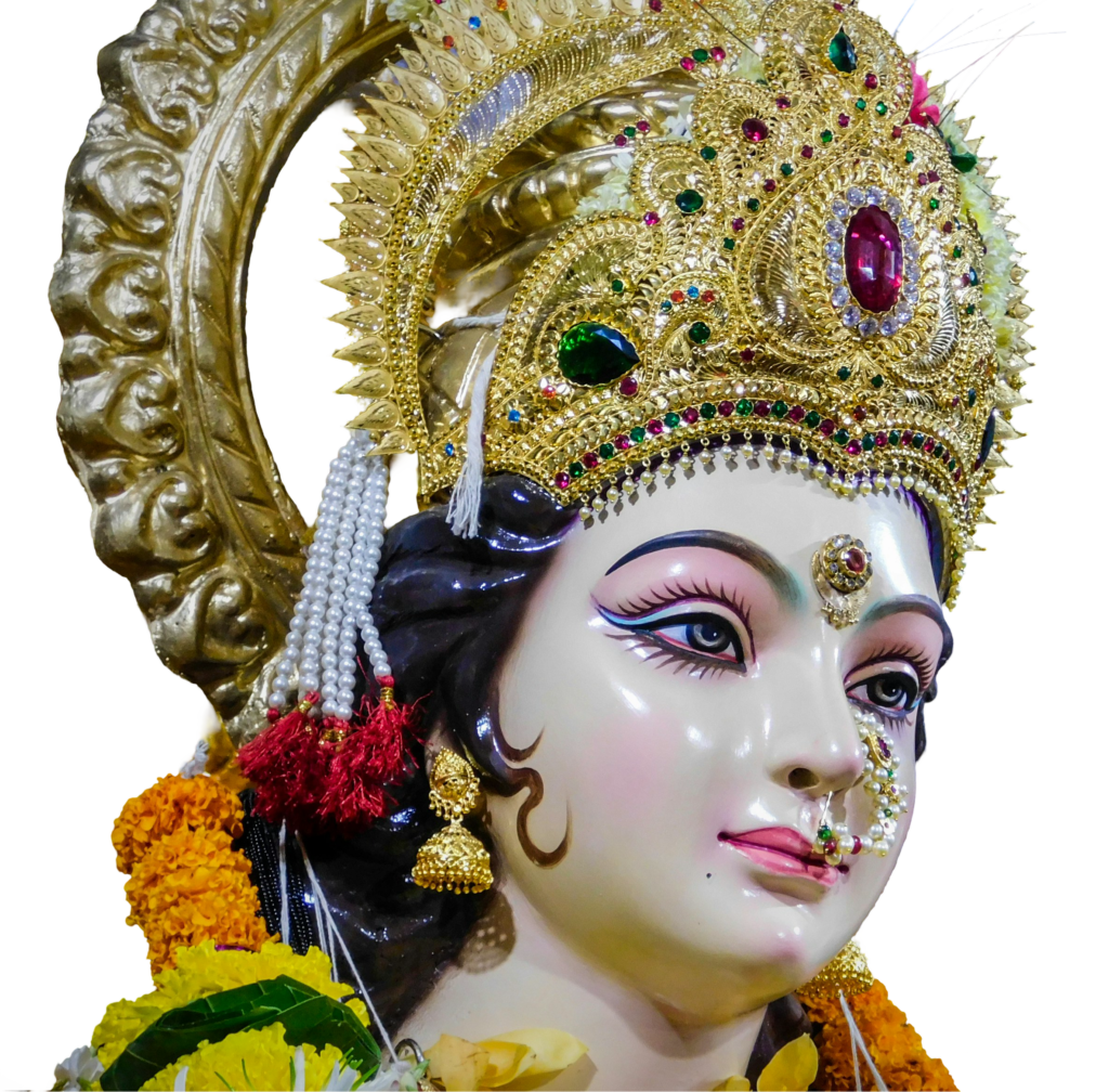 durga ji face png image with beautiful mukut