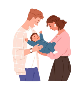 This is a high-quality PNG image of family png image father mother and son without any background.