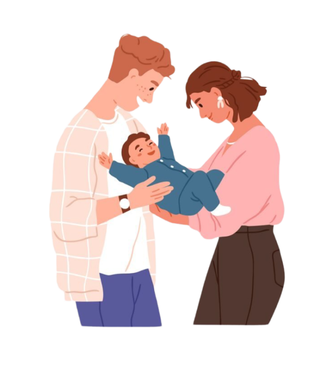 This is a high-quality PNG image of family png image father mother and son without any background.