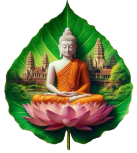 gautam buddha png image in green leaf