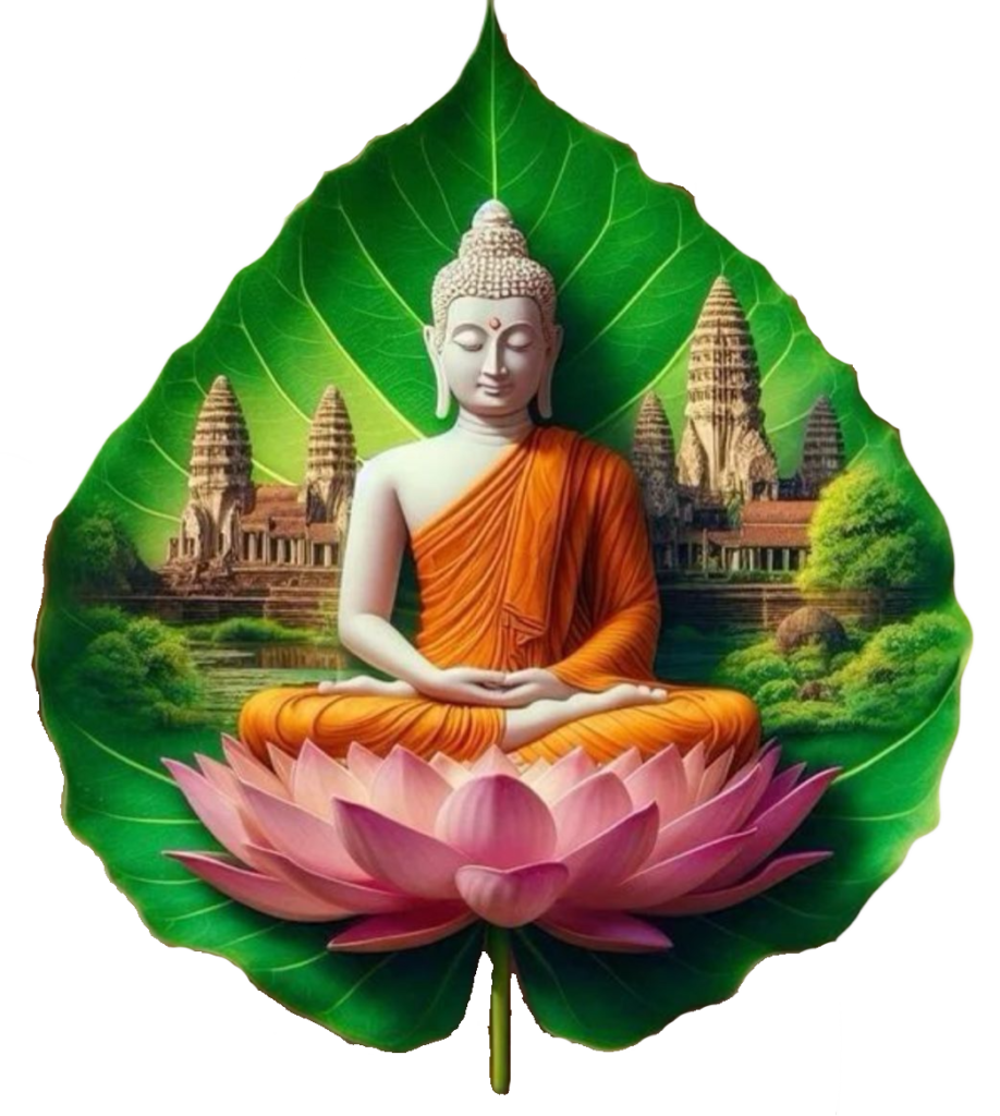 gautam buddha png image in green leaf