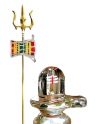 glass shivling png image with trishul