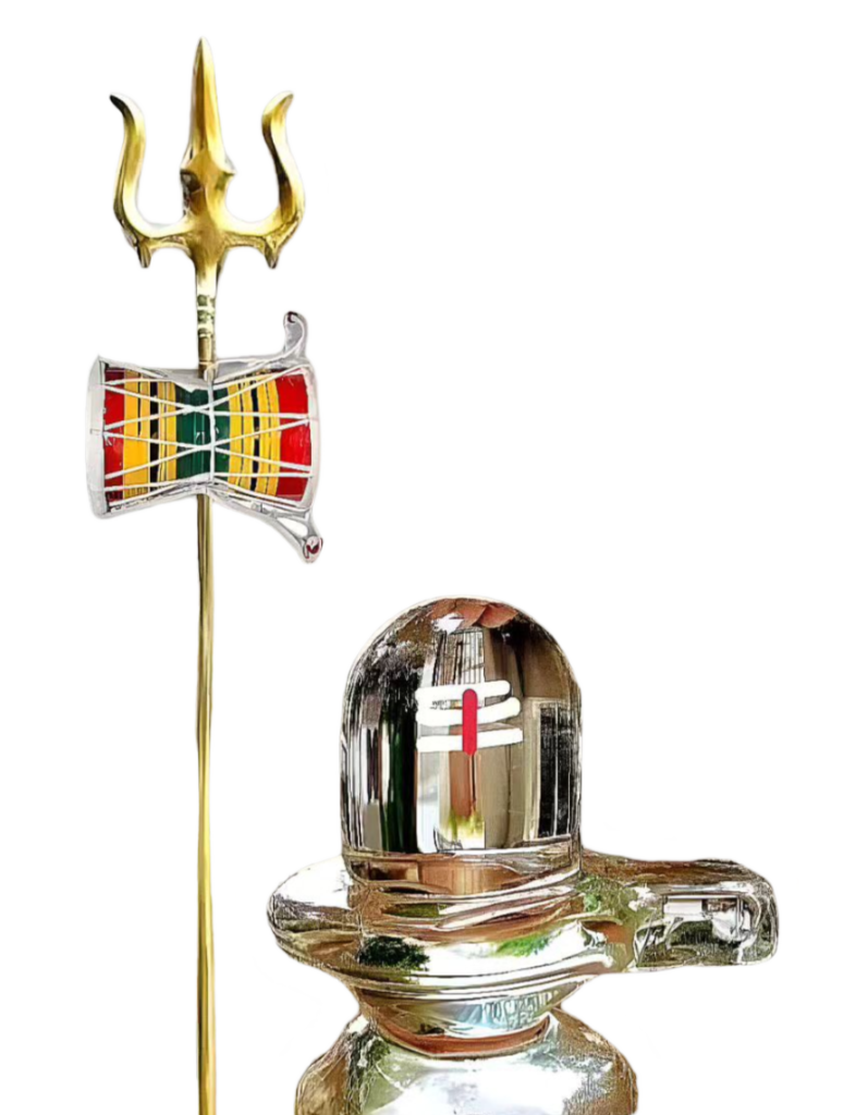glass shivling png image with trishul