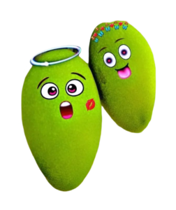 green mango png picture with smiley face