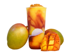 mango juice glass png no background with mango