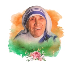 mother teresa png photo with tiranga