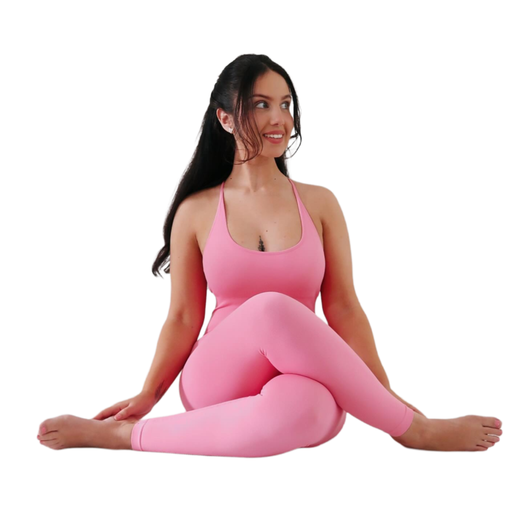 pink dress girl in yoga png image