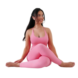 pink dress girl in yoga png image