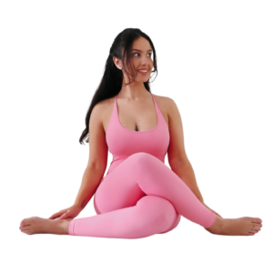 pink dress girl in yoga png image