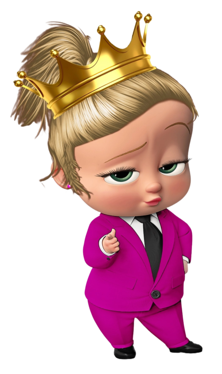 Girl Boss Baby png photo in pink dress