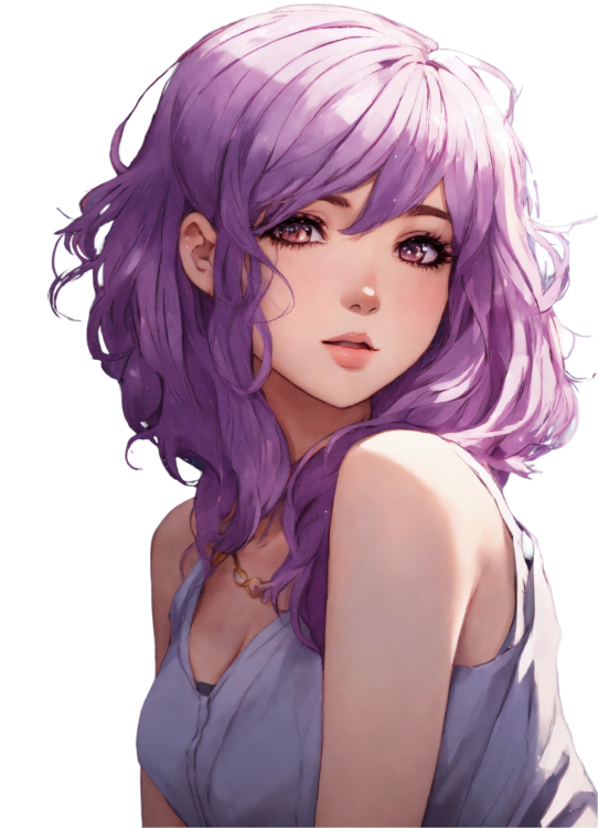 Purple Hair Anime png image