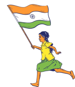 girl with indian flag png image