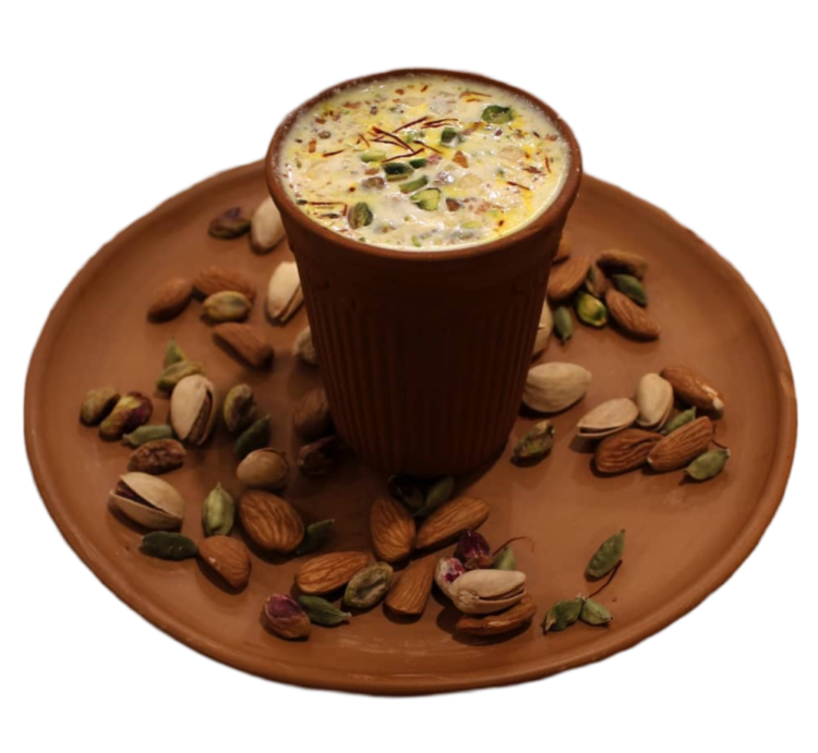 kulhad lassi png with dry fruits image