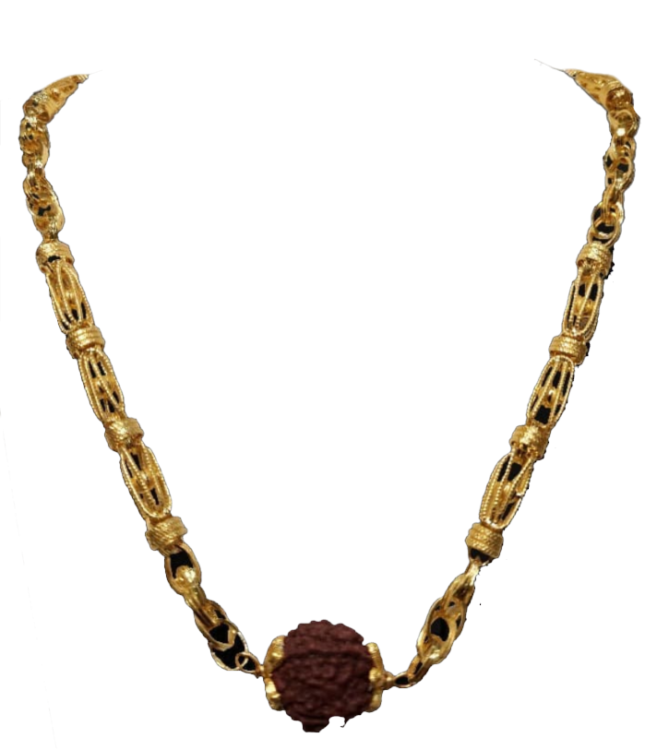 Gold Rudraksha Mala Png Image HD