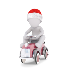 Santa Claus With Car - free transparent PNG image, no background, HD download