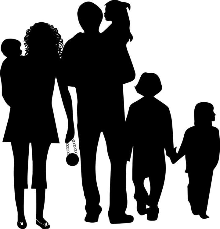 Silhouette Of Family Holding Hands - free transparent PNG image, no background, HD download
